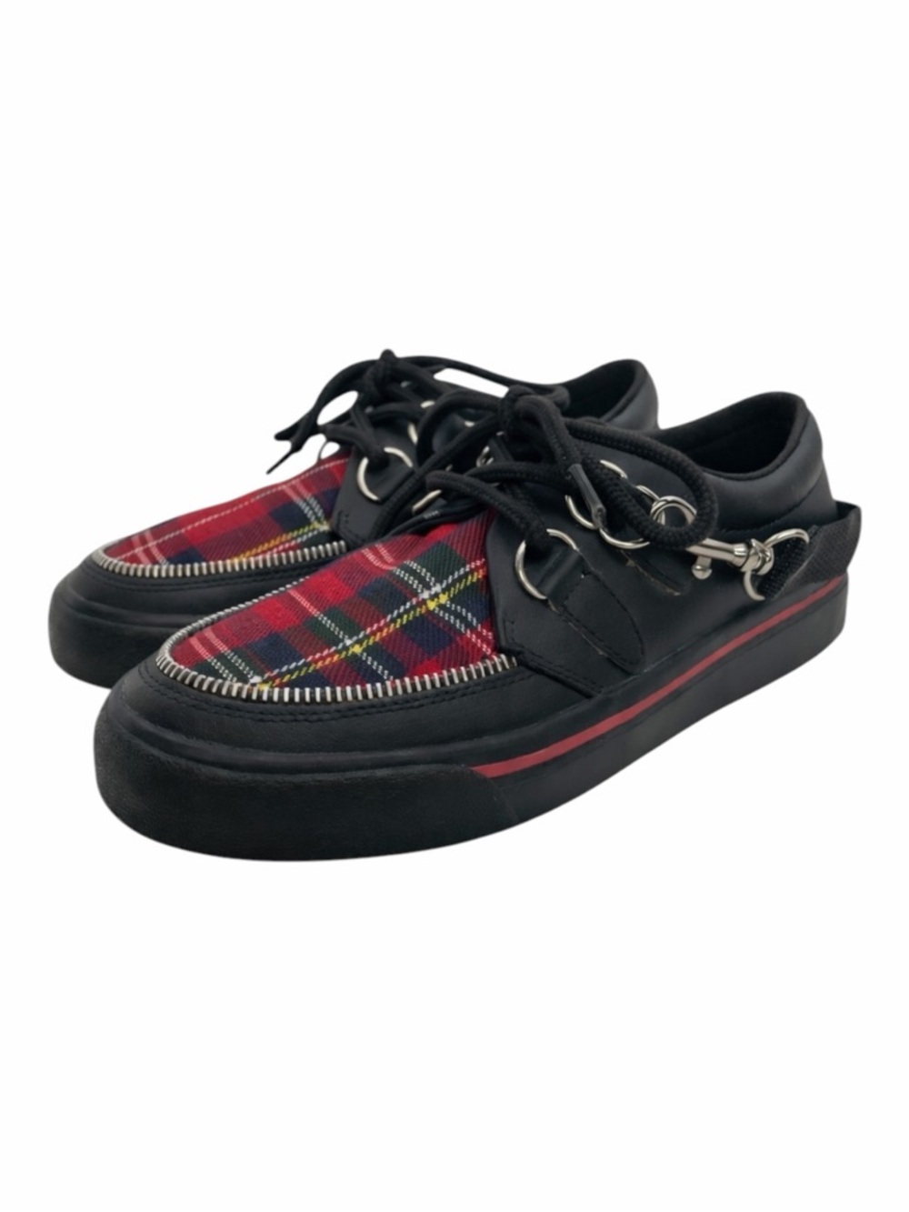 Vintage 90s T.U.K. Tartan Plaid Creepers M4/W6 Platform Punk Goth Rare